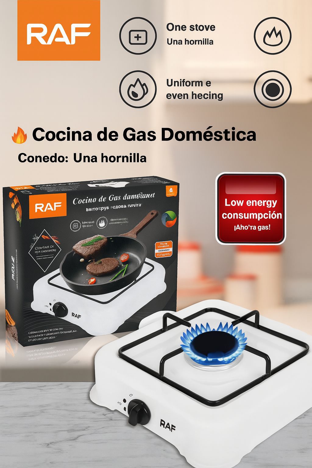 ESTUFA A GAS DE UN PUESTO CAMPING